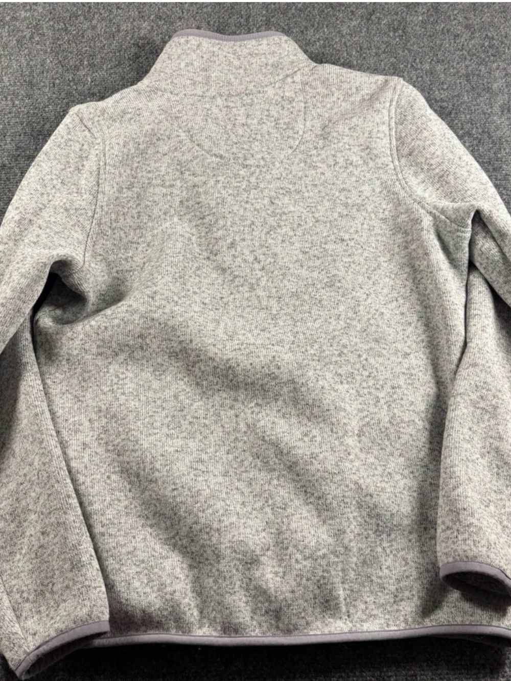 L.L. Bean Light Heather Gray Quarter-Snap Fleece Pullover